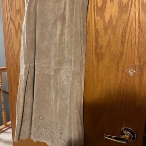 Coldwater Creek. Leather Maxi-skirt, size 16, zipper, hook and eye closure.